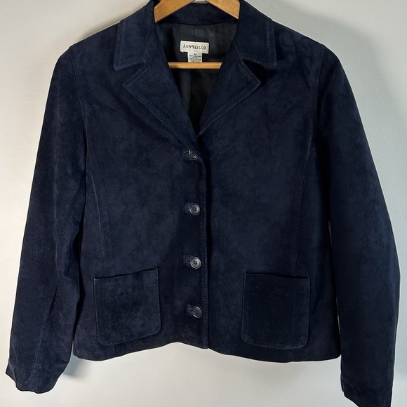 Ann Taylor Jackets & Blazers - Ann Taylor Navy Suede Blazer Jacket